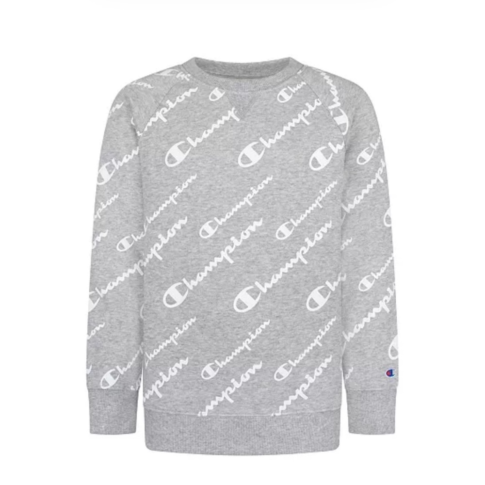 CHAMPION
Big Girls Script All Over Print Crew Sweatshirt size M